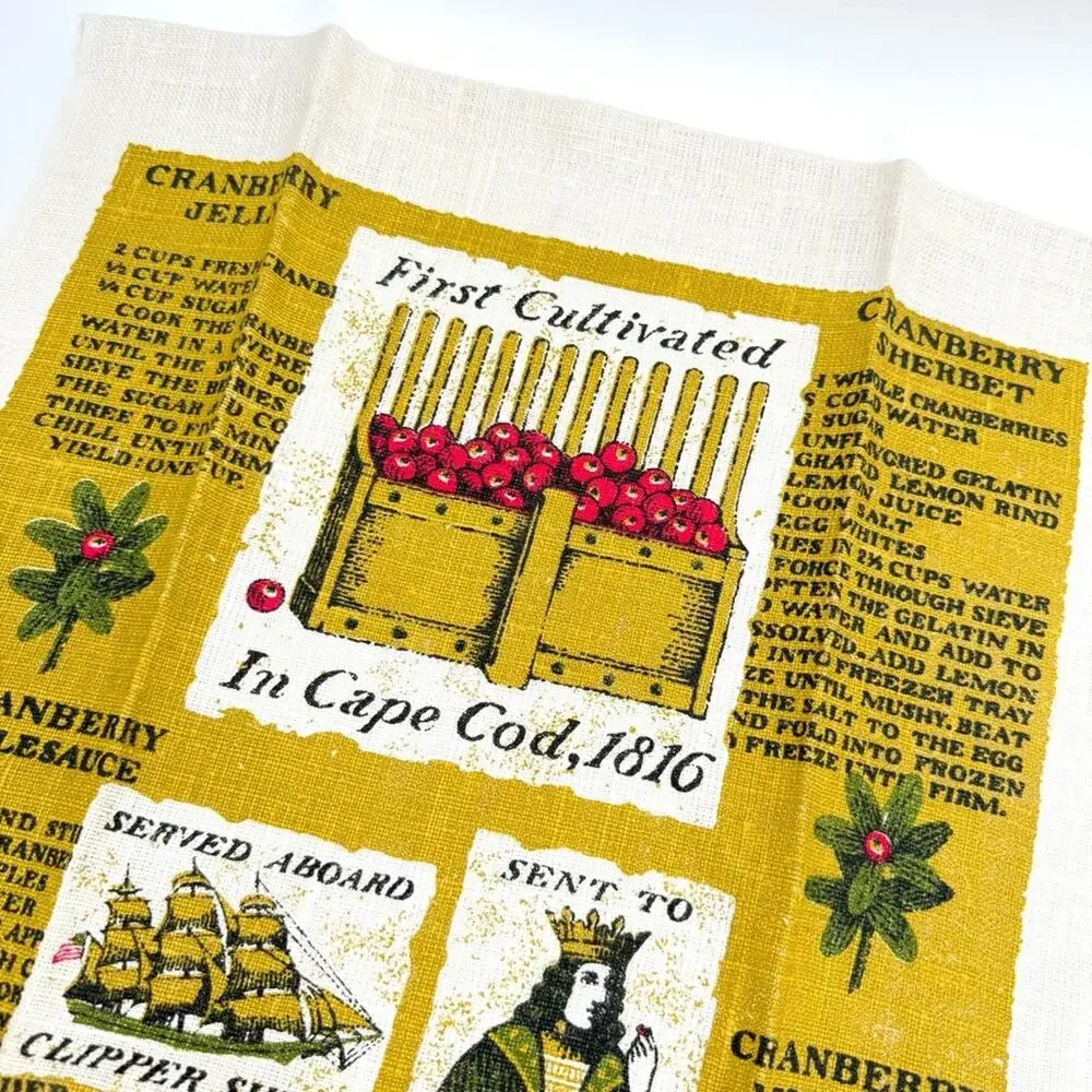 New Kay Dee Vintage 100% Linen The American Cranberry Kitchen‎ Towel
